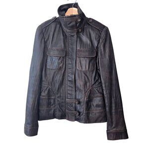 Danier Moto Brown Leather Jacket SZ S
